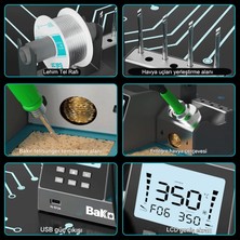 Bakon BK602 Pro Intelligent 2 In 1 Havya Istasyonu