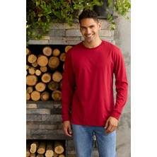 Bisklet O Yaka Erkek Uzun Kollu Tişört Pamuklu Sweatshirt