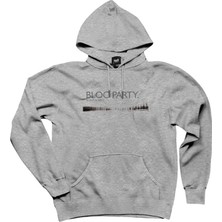 Bloc Party Silent Alarm Gri Kapşonlu Sweatshirt Hoodie