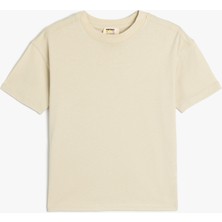 Koton Basic Oversize Tişört Kısa Kollu Bisiklet Yaka Pamuklu