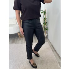 Siyah Mum Kaplama Zr Kapalı Paça Jean Pantolon
