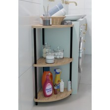Kompakt 3 Katlı Köşe Raf Modern Çok Amaçlı Raf Banyo, Çamaşır Odası Düzenleyici Şık Köşe Ünitesi