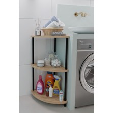 Kompakt 3 Katlı Köşe Raf Modern Çok Amaçlı Raf Banyo, Çamaşır Odası Düzenleyici Şık Köşe Ünitesi