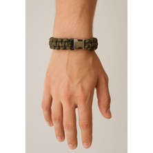 Kadın-Erkek Paracord Elörmesi 3'lü Bileklik 3'lü Kırmızı-Siyah-Yeşil