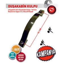 2 Kapaklık Altın Duşakabin Kulpu 160 mm Ölçülerine Uygun 2 Iç 2 Dış Çift Kapak Kulp Altın