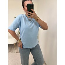 Dilvin Mavi Basic Tişört