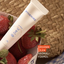 ATHENIAS Lip Balm Anti Chap SPF15 Organik Çilek Aromalı Dudak Bakımı Çatlak Karşıtı 15 gr