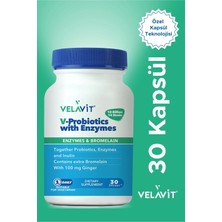 Velavit V-Probiotics Enzymes Takviye Edici Gıda 30 Kapsül