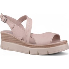 Kadın Günlük Sandalet - Bej, Deri