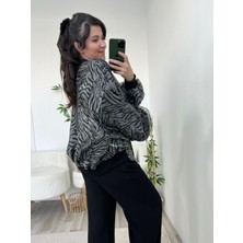 Siyah Organze Lüx Kalite Bomber Ceket
