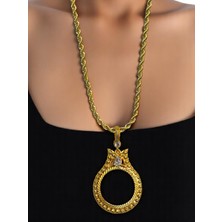 Aphrodite Yarım Altın Çerçeveli Kolye (Altın Kaplama)