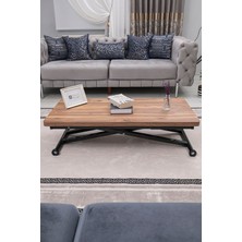 Sehpam Akıllı Home Üst Tabla Mdf Urartu Oval Köşe Alt Ayak Siyah