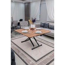 Sehpam Akıllı Home Üst Tabla Mdf Urartu Oval Köşe Alt Ayak Siyah
