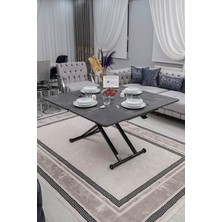 Sehpam Akıllı Home Üst Tabla Mdf Kartal Oval Köşe Alt Ayak Siyah