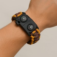 Erkek-Kadın Orjinal Paracord El Örmesi Çok Amaçlı Bileklik-Yeşil