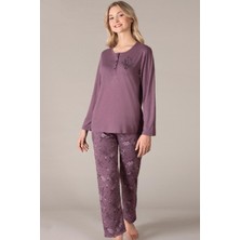 UZUN KOL MEVSİMLİK PİJAMA TAKIMI VİSKON ALPERİ 790-38