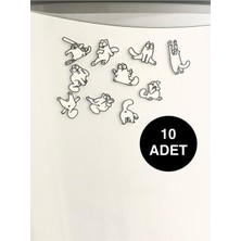 Sevimli Haylaz Kedi 10 Lu Buz Dolabı Magneti