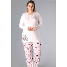 Büyük Beden Battal Mevsimlik Uzun Kol Pijama Takımı Viskon Flz B09-155