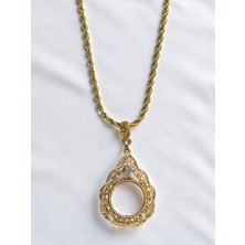 Mirana Yarım Altın Çerçeveli Kolye (Altın Kaplama)