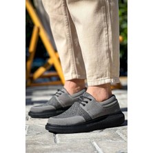 KB-042  Kuback Bağcıklı Gri Siyah Taban Günlük Erkek Ayakkabı