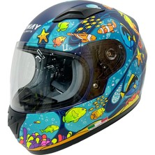 Kask Sway Çocuk Sw 815K Ocean Black Blue Full Face