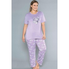Büyük Beden Battal Viskon Kısa Kol Yazlık Pijama Takımı Dowry B08-76
