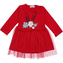 Kız Çocuk Elbise Çiçekli Taşlı