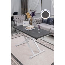 Sehpam Akıllı Home Üst Tabla Mdf Kartal Oval Köşe Alt Ayak Beyaz