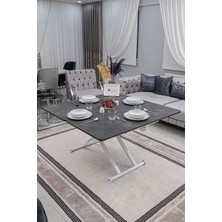 Sehpam Akıllı Home Üst Tabla Mdf Kartal Oval Köşe Alt Ayak Beyaz