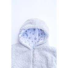 x Ipek Atlas Kız Erkek Bebek Çocuk Peluş Kapüşonlu Ceket