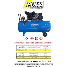 Power 200 Lt Döküm Kafalı Yağlı Pistonlu Kompresör 220 V monofaze 3 Hp, 2 Piston, 8 Bar Tekerli