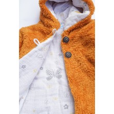 x Ipek Atlaskız Erkek Bebek Kapüşonlu Peluş Ceket