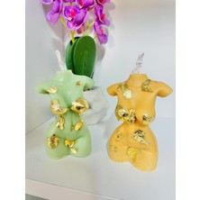 Kadın Vücudu Yaldızlı Dekoratif Kokulu Mum / Decorative Gilded Woman Body Candle