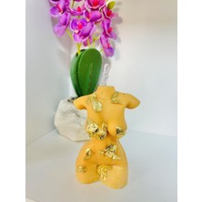 Kadın Vücudu Yaldızlı Dekoratif Kokulu Mum / Decorative Gilded Woman Body Candle