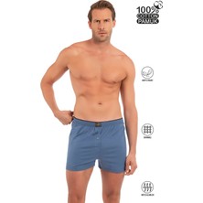 Özkan Underwear 0041 Erkek Şardonlu Pamuklu Düğmeli Penye Boxer