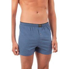 Özkan Underwear 0041 Erkek Şardonlu Pamuklu Düğmeli Penye Boxer