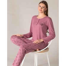 MEVSİMLİK UZUN KOL PİJAMA TAKIM VİSKON ALPERİ 790-29