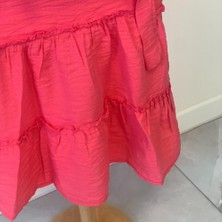 Pembe Omuzdan Bağlamalı Elbise