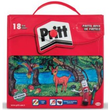 18 Renk Çantalı Pastel Boya Tutacak ve Kalemtraşlı Pritt