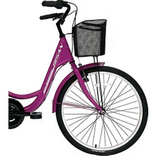 Bisan Sorrento-S Şehir Bisikleti 36 cm V 24 Jant 7 Vites Mor Beyaz