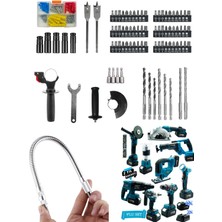 Germany Style Pro 9'lu Set Matkap-Freze-Kırıcı-Tilki Kuyruğu-Taşlama-Dekupaj-Daire Testere-Bijon Sökme-Led Işık