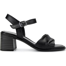 Tamer Tanca Kadın Hakiki Deri Siyah Deri Topuklu Sandalet 882 08 Bn Sndlt Y25 Sıyah Dr