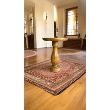 Simillo Home & Living Wood Ahşap Tekli Vazo Model Mantar Yan Sehpa Modern Fiskos / Tütün Renk / Zigon Sehpa Vernikli