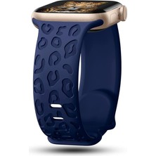 MobaxAksesuar Apple Watch 10 42MM - 38/40/41MM Kordon Leopar Desen Yumuşak Silikon Kordon 2/3/4/5/6/se/7/8/9