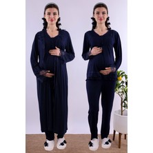 Effortt Pembe Sabahlıklı Hamile Lohusa Pijama Takımı BYL224242