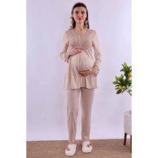 Effortt Turkuaz Hamile Lohusa Pijama Takımı BYL224032