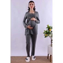 Effortt Turkuaz Hamile Lohusa Pijama Takımı BYL224032
