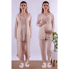 Effortt Pembe Sabahlıklı Hamile Lohusa Pijama Takımı BYL224242