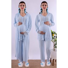 Effortt Pembe Sabahlıklı Hamile Lohusa Pijama Takımı BYL224242