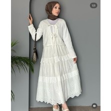 Rstm Butik Küpür Kumaş Önden Bağcıklı Lastikli Etekli Takım